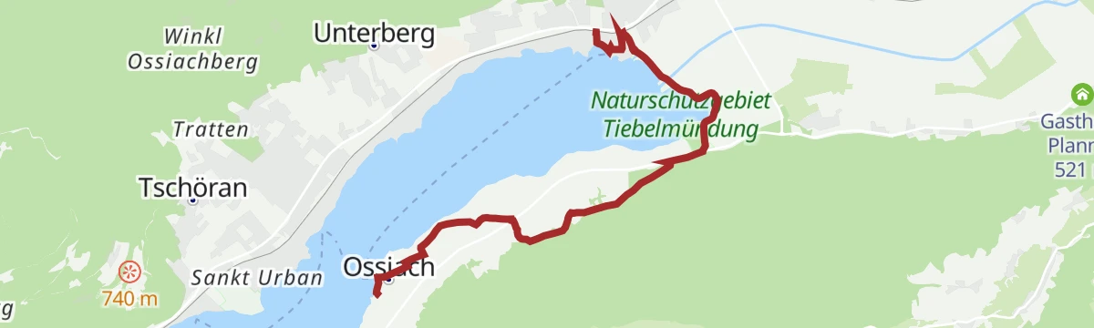 Route map: Slow Trail Bleistätter Moor (Variante B) - Steindorf bis Ossiach